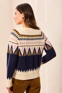 Tribal Women's Fair Isle Button Front Sweater Cardigan Alternate View